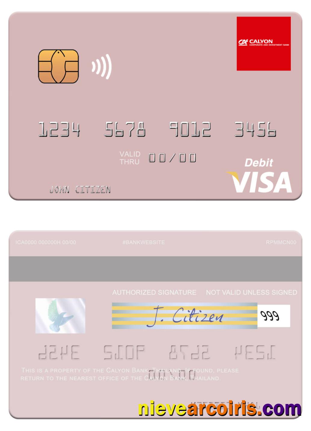 Thailand Calyon Bank visa debit